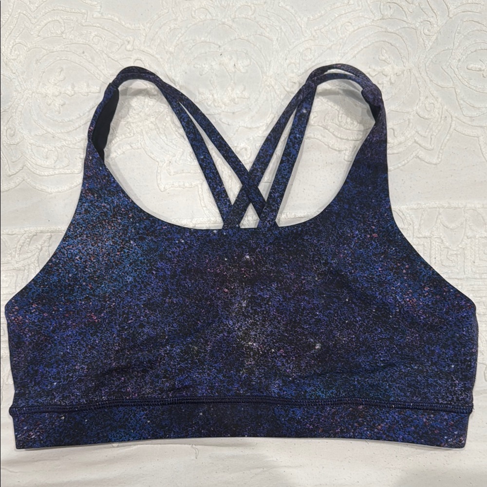 Vibrant Blue Sports Bra with Crisscross Back
